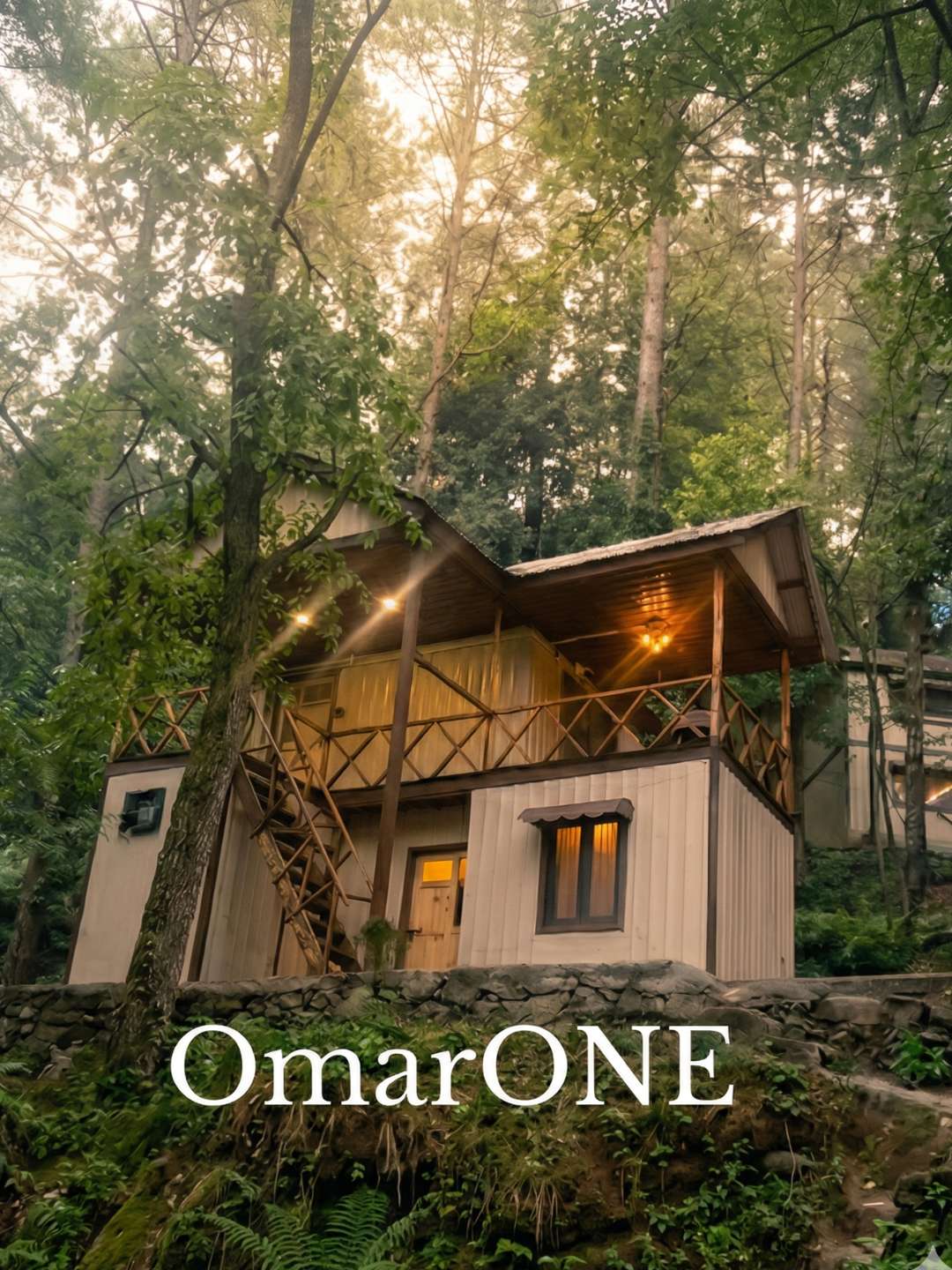 Luxury OmarOne cabin surrounded by pine trees in Rawalakot